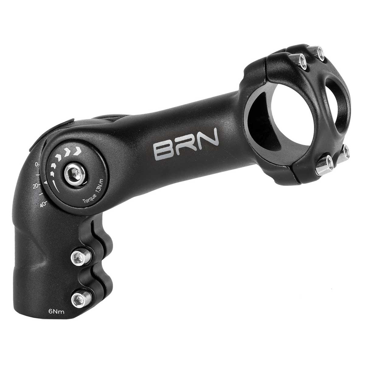 ATTACCO MANUBRIO BRN REGOLABILE IN ALLUMINIO NERO ESTENSIONE 110 mm DIAMETRO MANUBRIO 31,8 mm