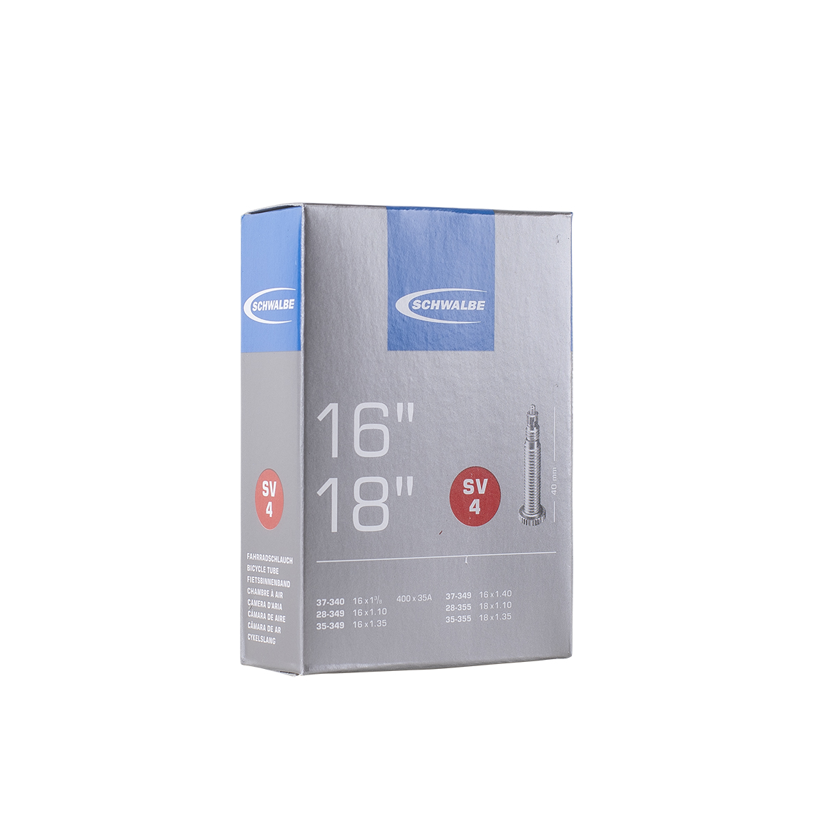 CAMERA SCHWALBE 16/18 x 1.1/8-1.3/8 V. SV4 40 mm